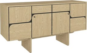 Μπουφές Lava Megapap χρώμα rota oak - ανθρακί 150x44,6x76εκ.