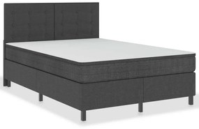 vidaXL Κρεβάτι Boxspring Σκούρο Γκρι 140 x 200 εκ. Υφασμάτινο