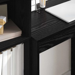 vidaXL Γραφείο με συρτάρι με ράφι με αποθήκευση 2 pcs Μαύρη Οξυά