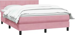 vidaXL Κρεβάτι Boxspring με Στρώμα Ροζ 160x210 εκ. Βελούδινο