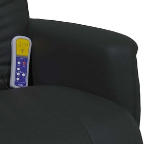 vidaXL Καρέκλα Μασάζ με Στριφογυριστό Μηχανισμό Μαύρο Τεχνητό Δέρμα