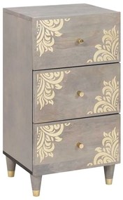 vidaXL Πλαϊνό γραφείο με συρτάρι Γκρι και Χρυσό 40 x 33 x 75 εκ.