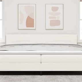 vidaXL LED κεφαλάρι με κεφαλάρι Κρεμ 200 cm Υφασμάτινο Κορντουρά
