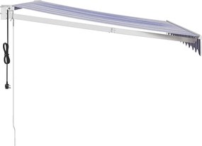 vidaXL Τέντα Πτυσσόμενη Αυτόματη Μπλε και Λευκή 3 x 2,5 μ.