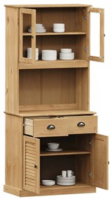 vidaXL Βιτρίνα VIGO 78 x 40 x 175 εκ. από Μασίφ Ξύλο Πεύκου