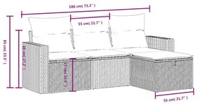 vidaXL Σετ Καναπέ Κήπου 4 τεμ. Μικτό Μπεζ Συνθετικό Ρατάν με Μαξιλάρια