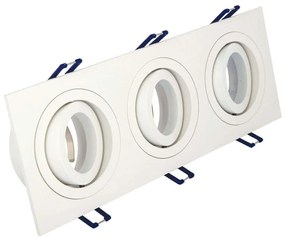 Σποτ Χωνευτό Τριπλό VK/03014G/3/W 25,5x9,3x2,8cm 3xGU10 35W White VKLed Rectangle