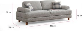 3-Seat Sofa-Bed Nice 3 Seater - Cream, Blue Cream
Blue