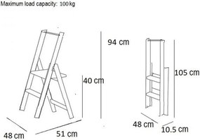 ΣΚΆΛΕΣ LADDER KIMORA 2 NON-SLIP STEPS CHERRY WOOD 180/2 K