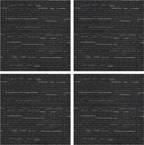 vidaXL Πλακάκι Χαλιού Ριγέ Μαύρο 50 x 50 cm 4 pcs