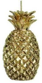 Supergreens Στολίδι Χριστουγεννιάτικο "Pineapple" Πολυρεζίνη Χρυσό 4,5 εκ.