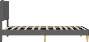 vidaXL Σκελετός Κρεβατιού Σκούρο Γκρι 90 x 200 cm Ύφασμα