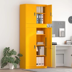vidaXL Ντουλάπι αποθήκευσης 2 τμχ. Μουσταρδί 80 x 40 x 210 εκ Ατσάλι