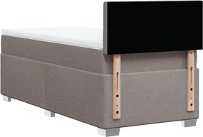 vidaXL Κρεβάτι Boxspring με Στρώμα Taupe 100 x 200 εκ. Υφασμάτινο