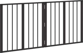 vidaXL Πόρτα Σκύλου 2 pcs Μαύρο 60 x 60 cm Επικαλυμμένος Χάλυβας
