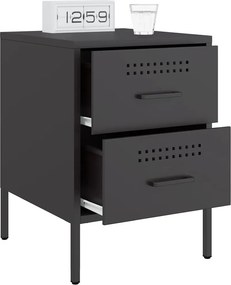 vidaXL Κομοδίνα 2 τεμ. Μαύρα 36x39x50,5 εκ. Χάλυβα