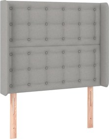 vidaXL Κρεβάτι Boxspring με Στρώμα &amp; LED Αν.Γκρι 90x190 εκ. Υφασμάτινο