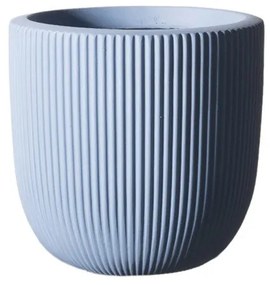 Supergreens Γλάστρα Πήλινη Στρογγυλή ''Stripe'' Μπλε XL 44x44x36,5 εκ.