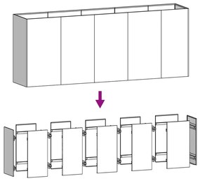 vidaXL Ζαρντινιέρα 200 x 40 x 80 εκ. από Ατσάλι Σκληρυθέν στον Αέρα