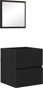 vidaXL Ντουλάπι Μπάνιου με συρτάρι Μαύρη Οξυά 41 x 38,5 x 45 cm