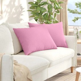 vidaXL Μαξιλάρι Καναπέ 2 pcs Ροζ 70 x 50 cm ύφασμα