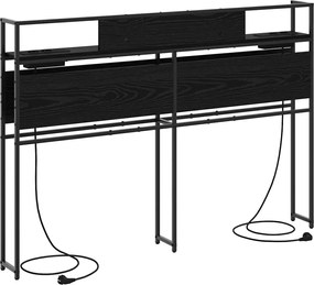 vidaXL Κεφαλάρι Αποθήκης με ράφι Μαύρη δρυς 98 cm Επεξεργασμένο ξύλο