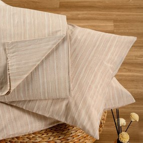 Σεντόνι King Size Με Λάστιχο + Μαξιλαροθήκες Melinen Casual Line Mini Nika Ecru-Beige