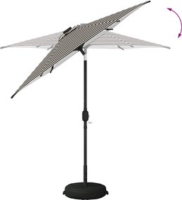 vidaXL Ομπρέλα Κήπου με LED Φώτα και Βάση 230 x 230 εκ Πολυεστέρας