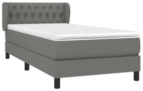 ΚΡΕΒΑΤΙ BOXSPRING ΜΕ ΣΤΡΩΜΑ ΣΚΟΥΡΟ ΓΚΡΙ 90X190 ΕΚ. ΥΦΑΣΜΑΤΙΝΟ 3126446