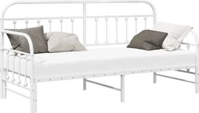 vidaXL Σκελετός κρεβατιού ημέρας Λευκό 75 x 190 cm