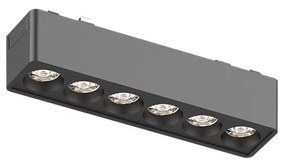 Φωτιστικό LED 6W 3000K για Ultra-Thin Μαγνητική Ράγα σε Μαύρη Απόχρωση D:12,2cmx2,4cm Inlight T02801-BL
