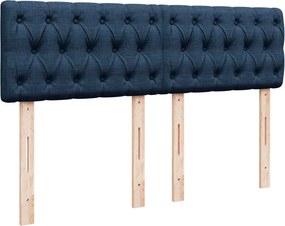 vidaXL Κρεβάτι Boxspring με Στρώμα Μπλε 160x200 εκ. Υφασμάτινο