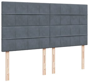 ΚΡΕΒΑΤΙ BOXSPRING ΜΕ ΣΤΡΩΜΑ ΣΚΟΥΡΟ ΓΚΡΙ 180X200 ΕΚ. ΒΕΛΟΥΔΙΝΟ 3293279