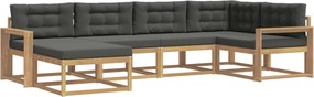 vidaXL Σειρά Καναπέ Εξωτερικού 5 pcs Άσπρο και Ανθρακί Πολυεστέρας