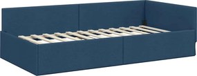 vidaXL Κρεβάτι Γωνίας Μπλε 100 x 200 cm ύφασμα