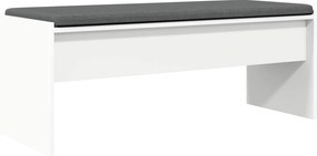 vidaXL Παγκάκι Χαλωρίου με μαξιλάρι Λευκό 103 x 38 x 40 εκ