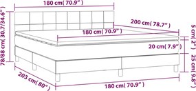 vidaXL Κρεβάτι Boxspring με Στρώμα Κρεμ 180x200 εκ. Υφασμάτινο