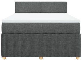 ΚΡΕΒΑΤΙ BOXSPRING ΜΕ ΣΤΡΩΜΑ ΣΚΟΥΡΟ ΓΚΡΙ 160X200 ΕΚ ΥΦΑΣΜΑΤΙΝΟ 3287501