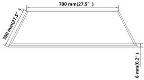 vidaXL Επιφάνεια Τραπεζιού Τετράγωνη 700 x 700 χιλ. από Ψημένο Γυαλί