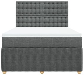 ΚΡΕΒΑΤΙ BOXSPRING ΜΕ ΣΤΡΩΜΑ ΣΚΟΥΡΟ ΓΚΡΙ 140X190 ΕΚ. ΥΦΑΣΜΑΤΙΝΟ 3294366