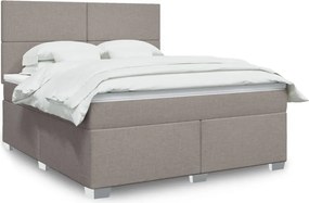 vidaXL Κρεβάτι Boxspring με Στρώμα Taupe 180x200 εκ. Υφασμάτινο