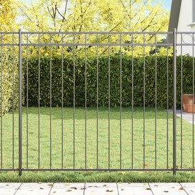 vidaXL Γκρι πάνελ φράχτη από χάλυβα 1.7x1.5 μ
