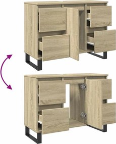vidaXL Ντουλάπι Μπάνιου Sonoma Δρυς 80 x 33 x 60 εκ. από Επεξεργ. Ξύλο