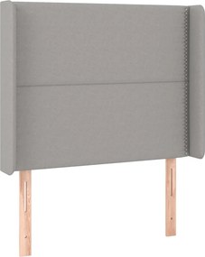 vidaXL Κρεβάτι Boxspring με Στρώμα &amp; LED Αν.Γκρι 90x200 εκ. Υφασμάτινο