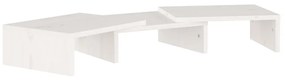vidaXL Βάση Οθόνης Λευκή 60 x 24 x 10,5 εκ. από Μασίφ Ξύλο Πεύκου