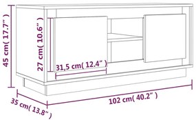 Έπιπλο Τηλεόρασης Μαύρο 102x35x45 εκ. Επεξεργασμένο Ξύλο - Μαύρο