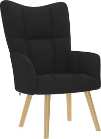 vidaXL Πολυθρόνα Relax Μαύρο Υφασμάτινη με Υποπόδιο