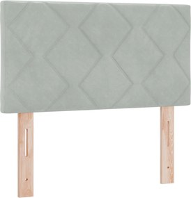 vidaXL Κρεβάτι Box Spring με Στρώμα και LED Ανοιχτό γκρι 80 x 200 cm