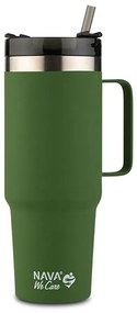 Ποτήρι - Θερμός Με Καλαμάκι We Care 10-016-105 900ml Dark Green Nava