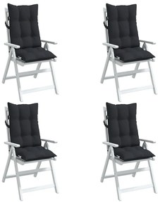 Μαξιλάρια Καρέκλας με Πλάτη 4 τεμ. Μαύρα από Ύφασμα Oxford - Μαύρο